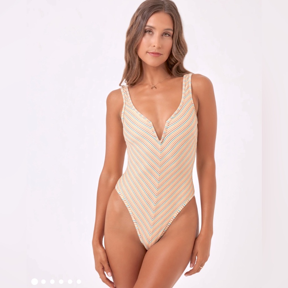 L Space Shimmer Stripe Coco One Piece Swimsuit